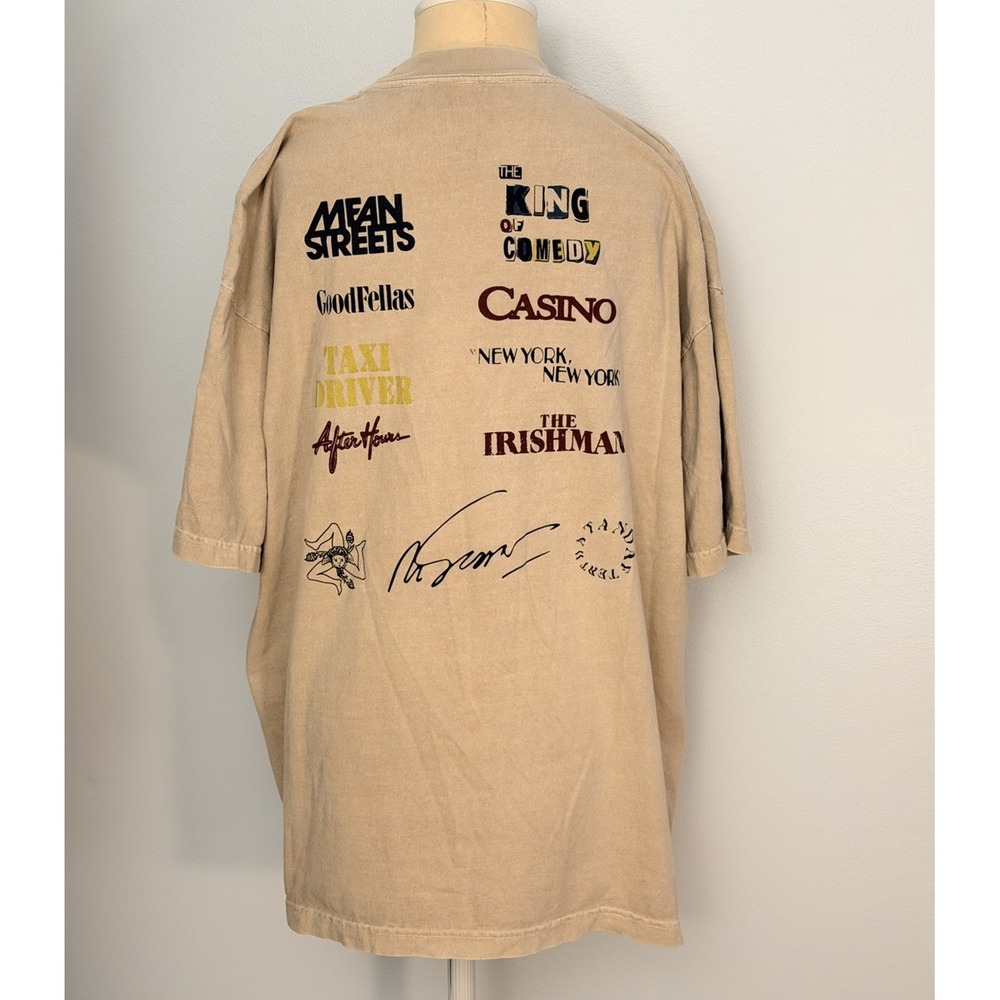 Andafterthat Martin Scorsese Shirt Mens XL Beige Filmography Graphic Goodfellas